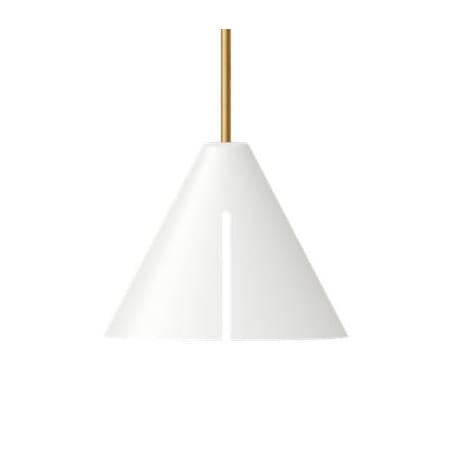 Visual Comfort Cambre 6" Wide LED Mini Pendant Matte White / Burnished Brass