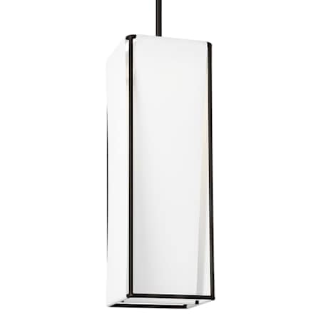 Visual Comfort Velero 7" Wide LED Mini Pendant with Linen Shade Aged Iron