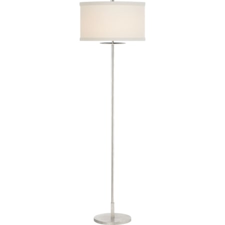 Visual Comfort Walker Single Light 58" Medium Floor Lamp with Linen Shade by kate spade NEW YORK Burnished Silver Leaf