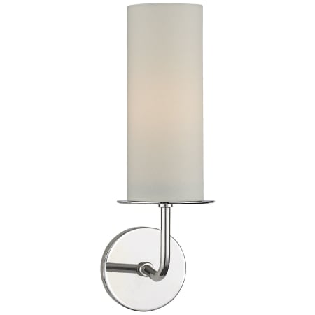 Visual Comfort Larabee 16" High Wall Sconce with Linen Shade Polished Nickel