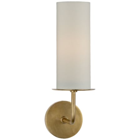 Visual Comfort Larabee 16" High Wall Sconce with Linen Shade Soft Brass
