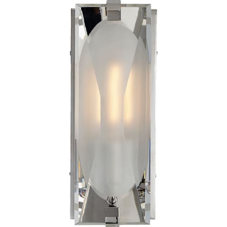 Visual Comfort Castle Peak Single Light 5" Wide Bathroom Sconce with Textured Glass Shade Polished Nickel