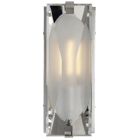 Visual Comfort Castle Peak Single Light 5" Wide Bathroom Sconce with Textured Glass Shade Polished Nickel