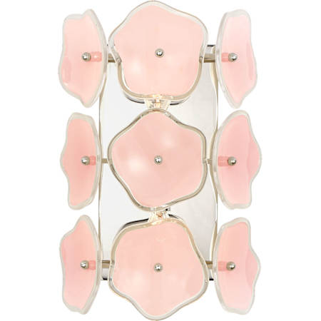Visual Comfort Leighton 12" Small Sconce by kate spade NEW YORK Polished Nickel / Blush Tinted Glass