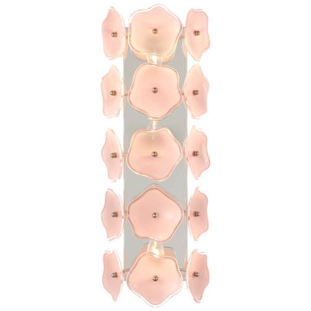 Visual Comfort Leighton 3 Light 21" Tall Wall Sconce Polished Nickel / Blush Tinted Glass