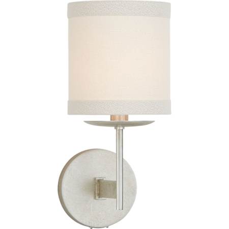 Visual Comfort Walker 12" Small Sconce with Linen Shade by kate spade NEW YORK Burnished Silver Leaf
