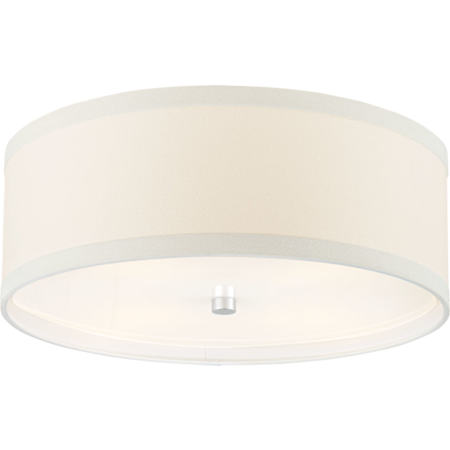 Visual Comfort Walker 18" Medium Flush Mount by kate spade NEW YORK Burnished Silver Leaf / Cream Linen