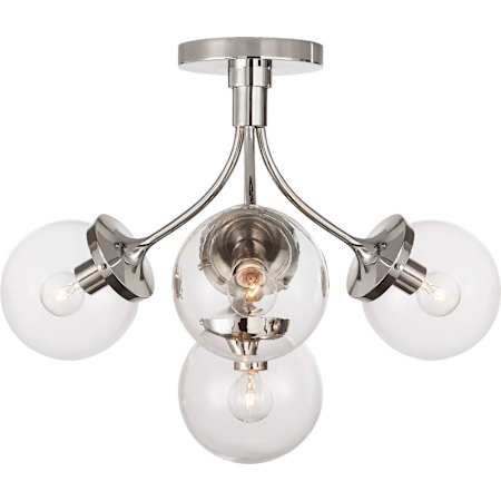 Visual Comfort Prescott 18" Semi-Flush by kate spade new york Polished Nickel