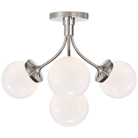 Visual Comfort Prescott 4 Light 18" Wide Semi-Flush Ceiling Fixture Polished Nickel