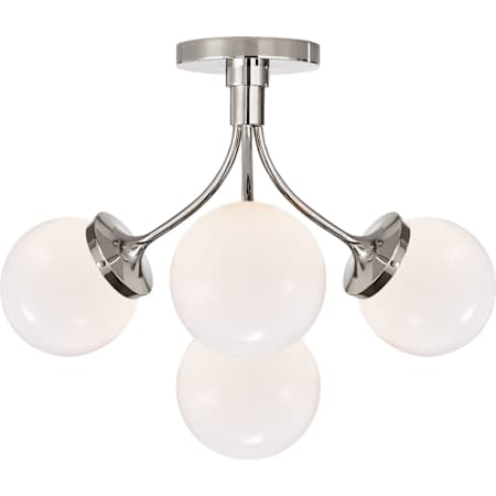Visual Comfort Prescott 4 Light 18" Wide Semi-Flush Ceiling Fixture Polished Nickel