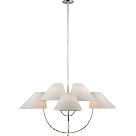 Visual Comfort Kinsley 8 Light 43" Wide Chandelier Polished Nickel