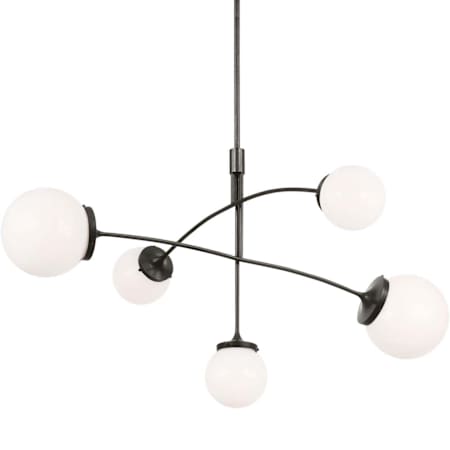 Visual Comfort Prescott 5 Light 40" Wide Abstract Chandelier Bronze / White Glass