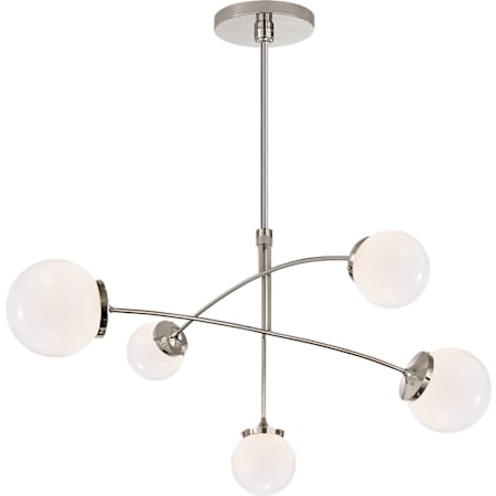 Visual Comfort Prescott 5 Light 40" Wide Chandelier Polished Nickel