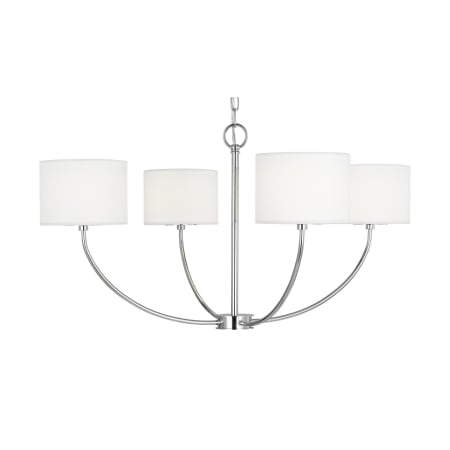 Visual Comfort Sawyer 4 Light 32" Wide Chandelier Polished Nickel