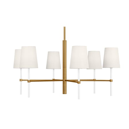 Visual Comfort Monroe 6 Light 32" Wide Chandelier Burnished Brass / Gloss White
