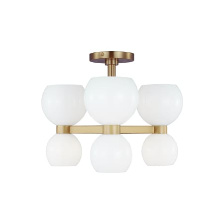 Visual Comfort Londyn 6 Light 20" Wide Semi-Flush Bowl Ceiling Fixture Burnished Brass