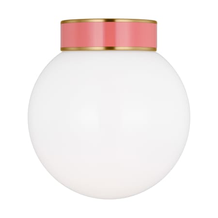 Visual Comfort Monroe 9" Wide Semi-Flush Globe Ceiling Fixture Burnished Brass