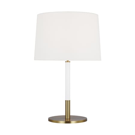 Visual Comfort Monroe 27" Tall LED Buffet Table Lamp Burnished Brass / Gloss White