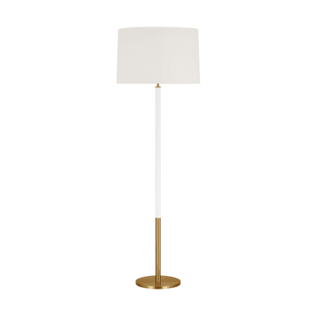 Visual Comfort Monroe 62" Tall LED Torchiere Floor Lamp Burnished Brass / Gloss White