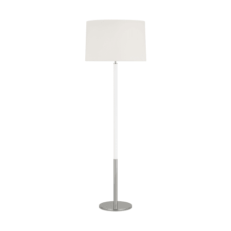 Visual Comfort Monroe 62" Tall LED Torchiere Floor Lamp Polished Nickel / Gloss White