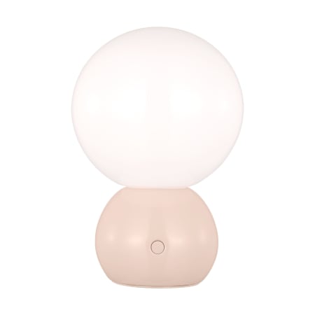 Visual Comfort Suki 8" Tall LED Rechargeable Table Lamp with Milk Glass Shade Blush