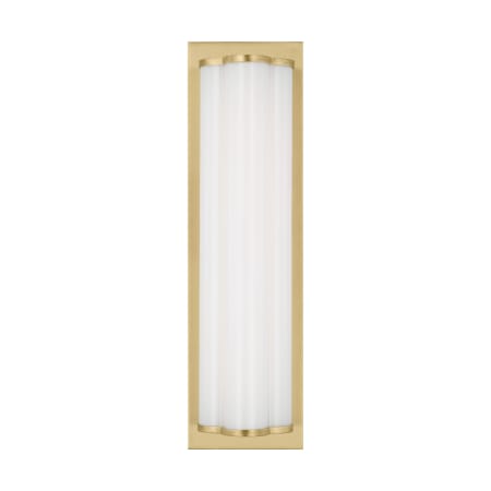 Visual Comfort Freya 16" Tall LED Bath Bar with Milk Glass Shade Burnished Brass