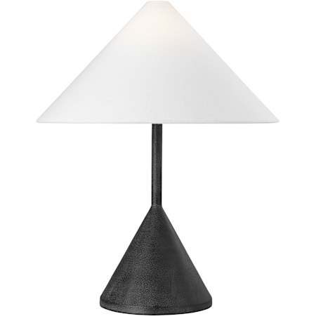 Visual Comfort Brachion 21" Tall Vase Table Lamp with Linen Shade Black Pearl