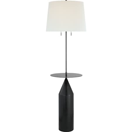 Visual Comfort Zephyr 63" Large Floor Lamp in Aged Iron with Linen Shade by Kelly Wearstler Aged Iron