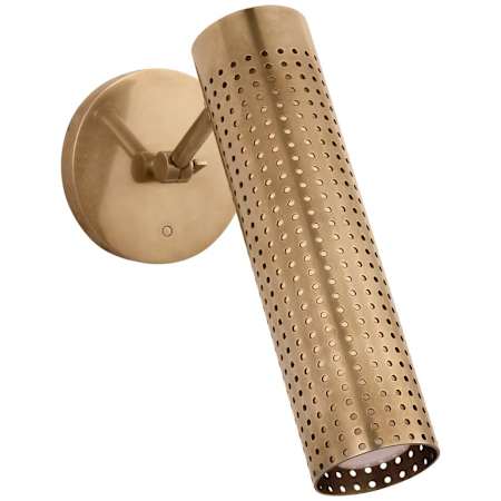 Visual Comfort Precision 12, 9" Tall LED Wall Sconce Antique-Burnished Brass / White Glass