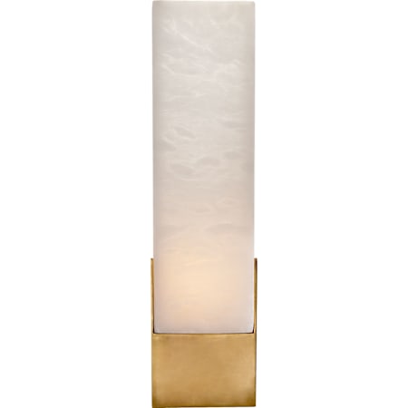 Visual Comfort Covet 16" Tall Box Bath Sconce with Alabaster Shade by Kelly Wearstler Antique Burnished Brass