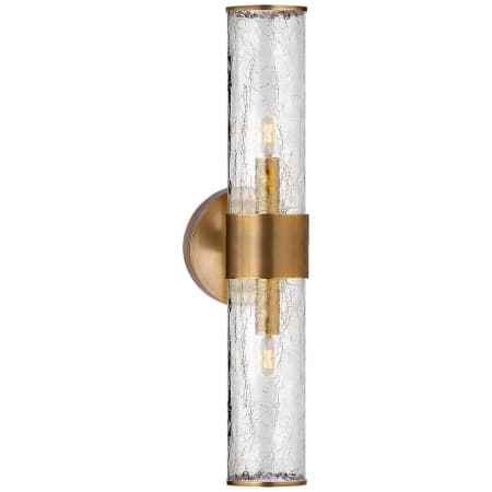 Visual Comfort Liaison 21" Medium Sconce with Crackle Glass by Kelly Wearstler Antique-Burnished Brass