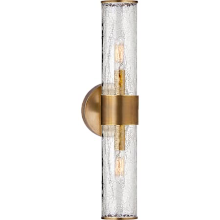 Visual Comfort Liaison 21" Medium Sconce with Crackle Glass by Kelly Wearstler Antique-Burnished Brass