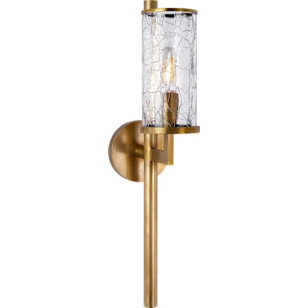 Visual Comfort Liaison 19" High Wall Sconce with Crackle Glass Shade Antique Burnished Brass
