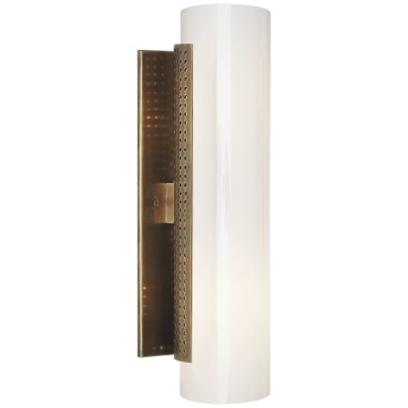 Visual Comfort Precision 14" High Wall Sconce with White Glass Shade - ADA Compliant Antique Burnished Brass