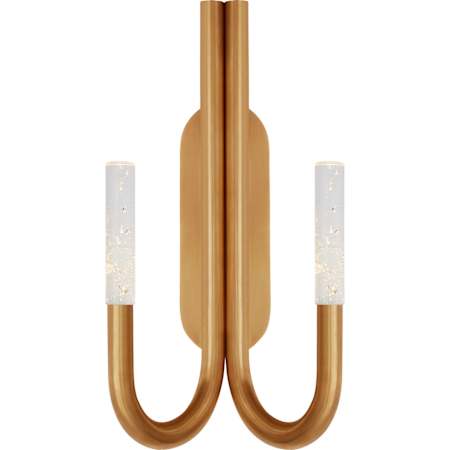 Visual Comfort Rousseau 21" Tall LED Wall Sconce Antique-Burnished Brass / Seeded Glass