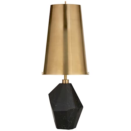 Visual Comfort Halcyon 25" Tall Vase Table Lamp Black Cremo Marble / Antique Brass