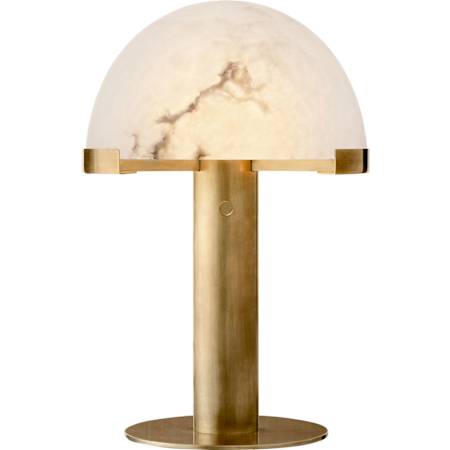 Visual Comfort Melange 18" Desk Lamp with Alabaster Shade by Kelly Wearstler Antique Burnished Brass