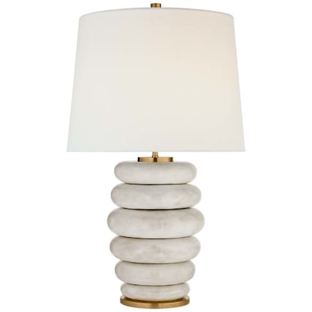 Visual Comfort Phoebe 30" Tall Cordless LED Vase Table Lamp Antiqued White Ceramic / Linen
