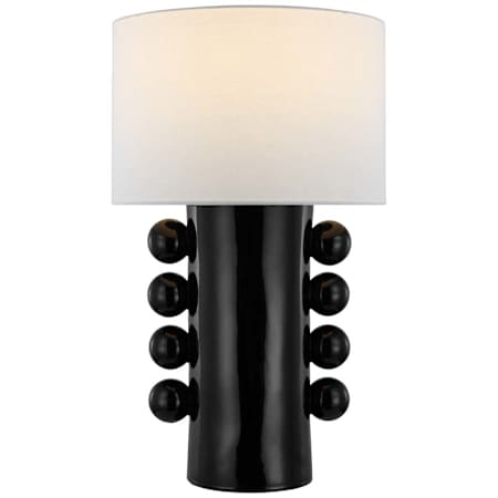Visual Comfort Tiglia 31" Tall Cordless LED Vase Table Lamp Black / Linen