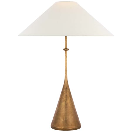 Visual Comfort Zealous 30" Tall Torchiere Table Lamp Museum Brass / Linen