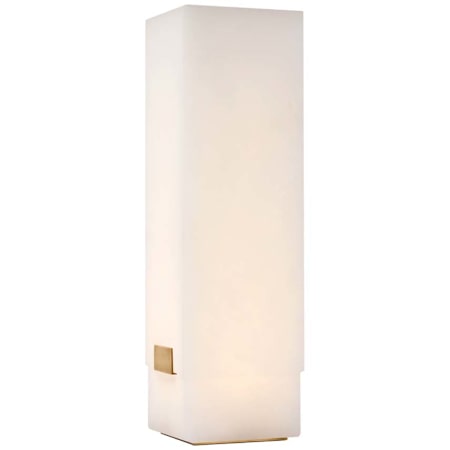 Visual Comfort Covet 17" Tall Cordless LED Column Table Lamp Alabaster / Antique-Burnished Brass