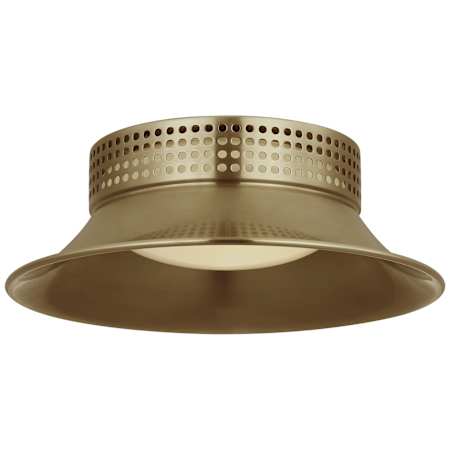 Visual Comfort Precision 7" Wide LED Flush Mount Ceiling Fixture with White Glass Shade Antique-Burnished Brass
