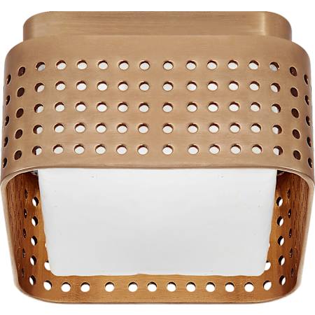 Visual Comfort Precision 5" Wide LED Flush Mount Square Ceiling Fixture Antique-Burnished Brass