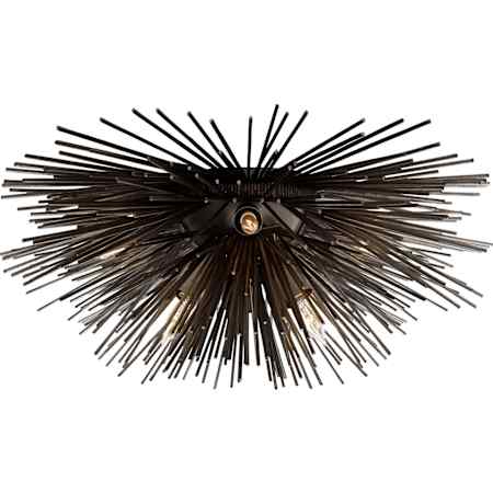 Visual Comfort Strada 6 Light 19" Wide Semi-Flush Ceiling Fixture Aged Iron