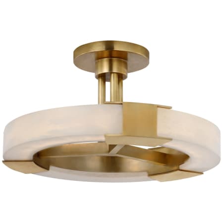 Visual Comfort Covet 14" Wide LED Semi-Flush Ceiling Fixture Antique-Burnished Brass / Alabaster