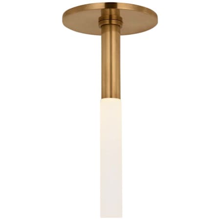 Visual Comfort Rousseau 1" Wide LED Flush Mount Ceiling Fixture Antique Burnished Brass / Etched Crystal