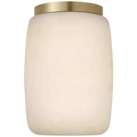 Visual Comfort Formosa 6" Wide LED Flush Mount Ceiling Fixture Alabaster / Antique-Burnished Brass