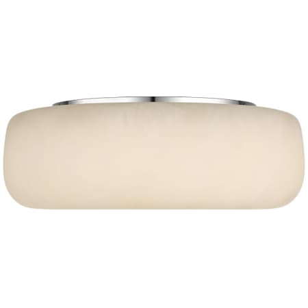 Visual Comfort Formosa 17" Wide LED Flush Mount Drum Ceiling Fixture Alabaster / Polished Nickel