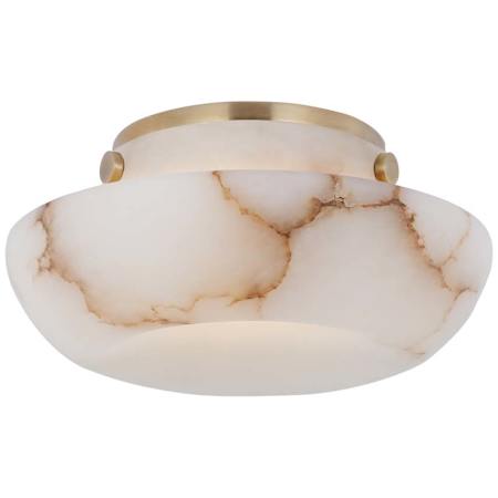 Visual Comfort Cappello 6" Wide LED Flush Mount Bowl Ceiling Fixture Alabaster / Antique-Burnished Brass