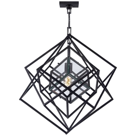 Visual Comfort Cubist 22" Cage Style Chandelier by Kelly Wearstler Aged Iron